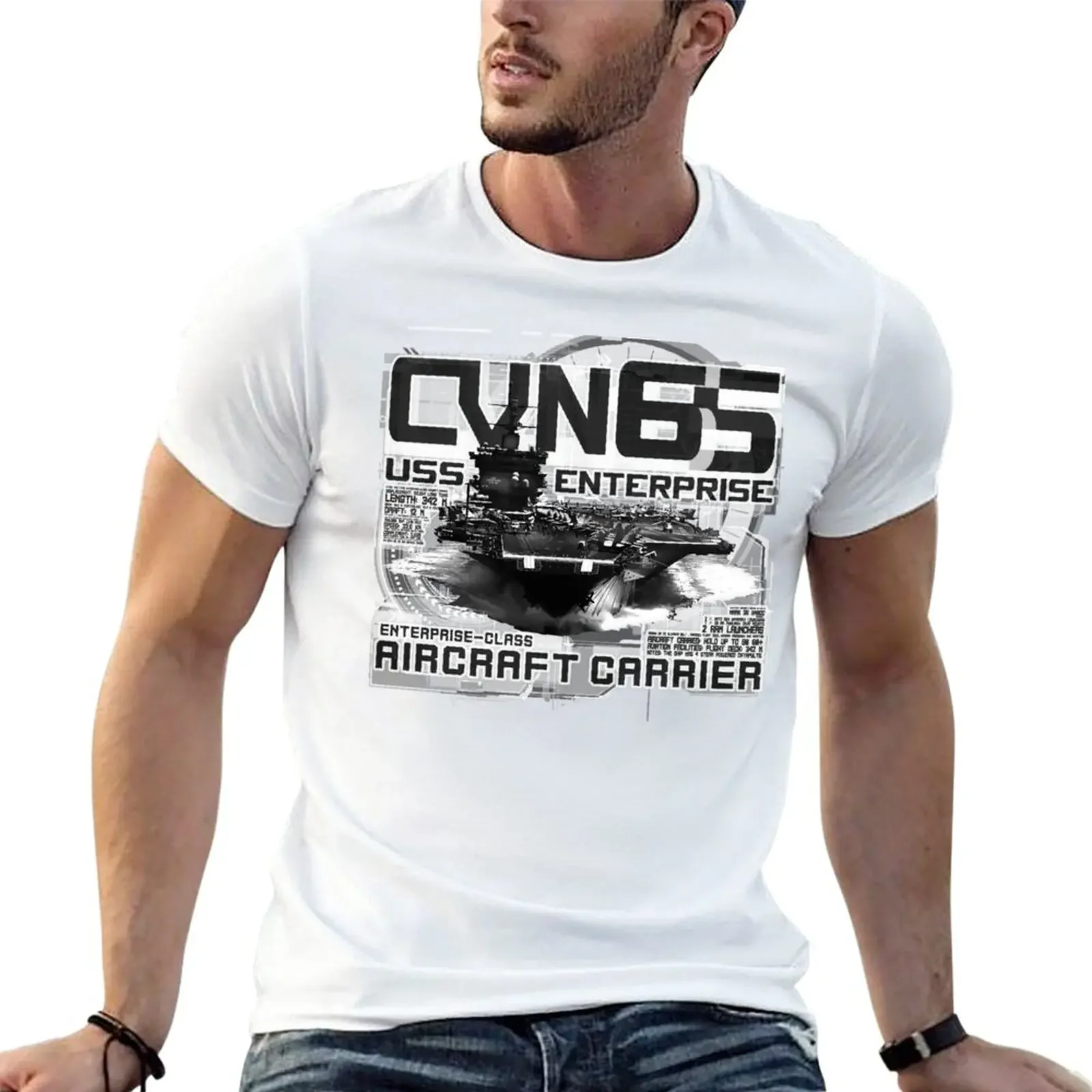 

USS Enterprise CVN-65 T-Shirt blanks plus sizes Aesthetic clothing oversized t shirt men