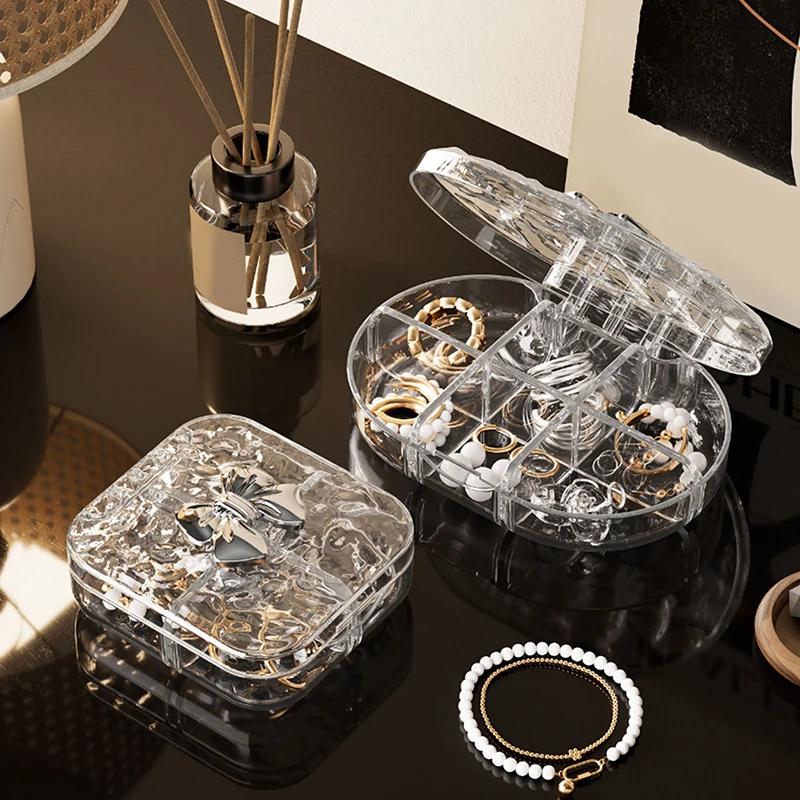 

4/6 Grids Medicine Pill Storage Box Portable Travel Pill Case Travel Medication Organizer Jewelry Earrings Rings Container