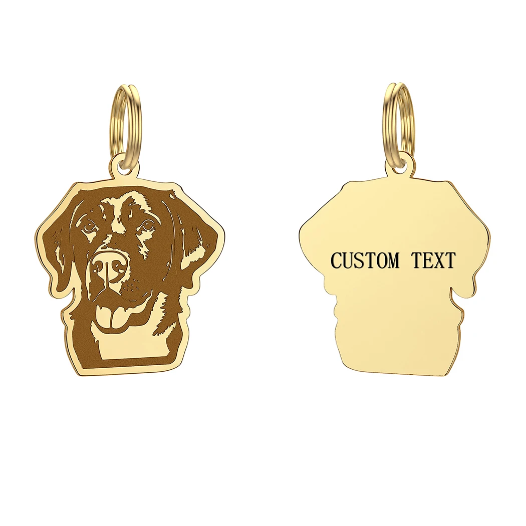 Labrador Retriever Engraved ID Name Tag Dog Anti-lost Custom ID Phone Tag Pendant Puppy  Keychains