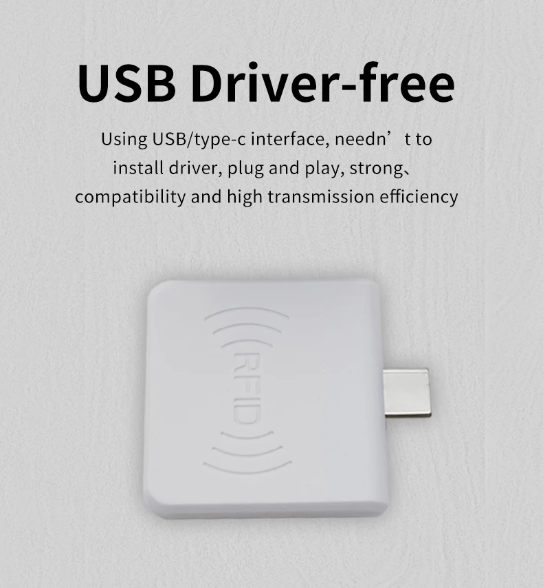 13.56mhz ISO14443A HF Tiny Size RFID OTG Android Phone USB Type-c Interface Portable Handheld IC Card Reader
