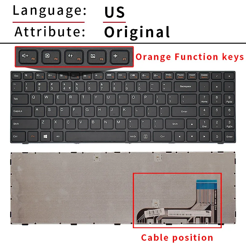 Teclado portátil para LENOVO Ideapad/TIANYI 15ibd 100-15 100-15IBY 100-15IBD 300-15 B50-10 serie RU