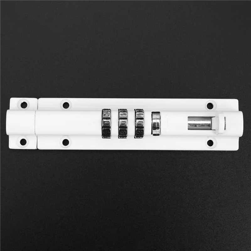 

AT44-3X Horizontal Horizontal Door Bolt Lock Sliding Combination Code Can Be Reset For Gate Garage Cabinet White