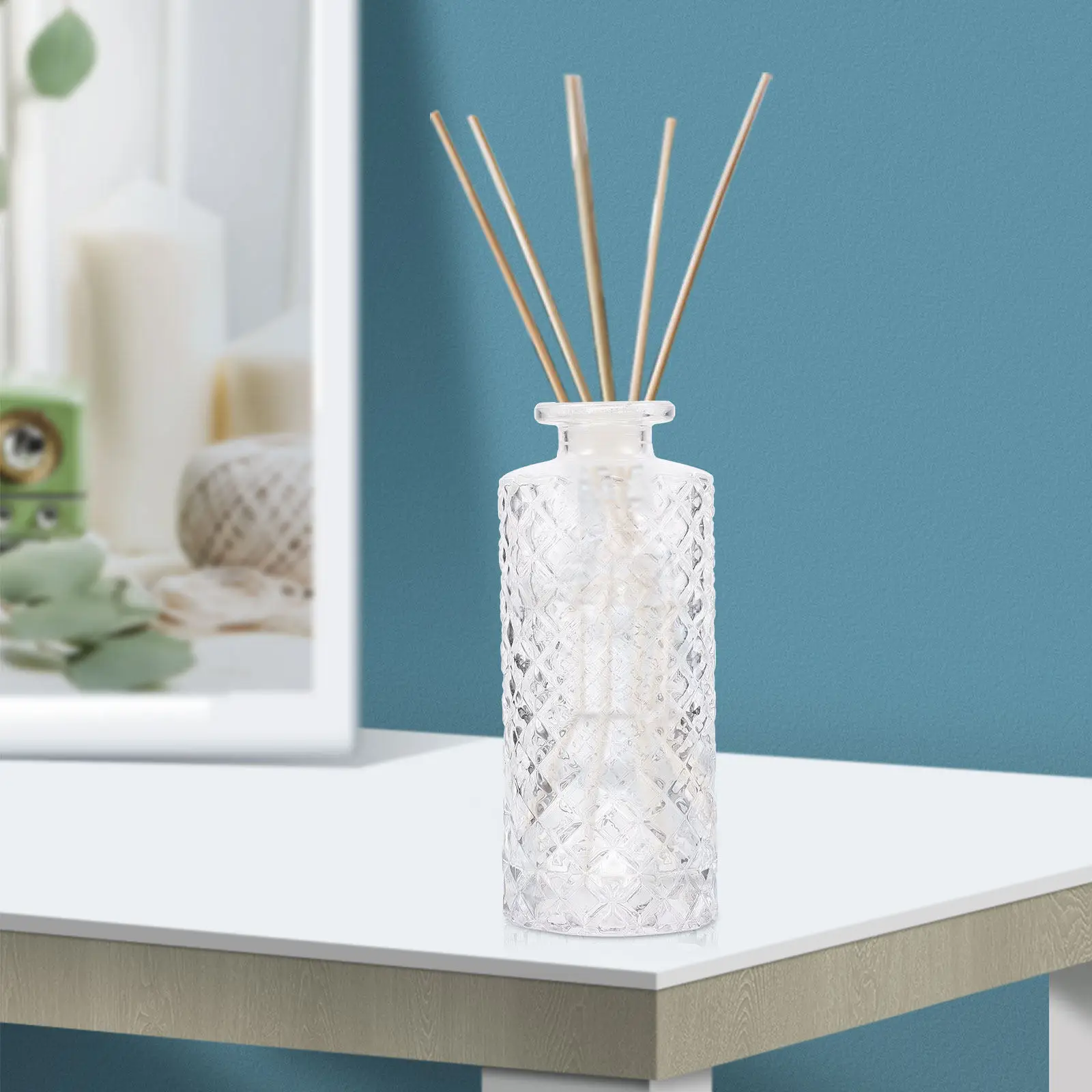 

Набор из 3 стеклянных диффузорных бутылок для ароматерапии: прозрачные, с узким горлышком, безопасные, с закругленными углами, для домашнего ароматизации