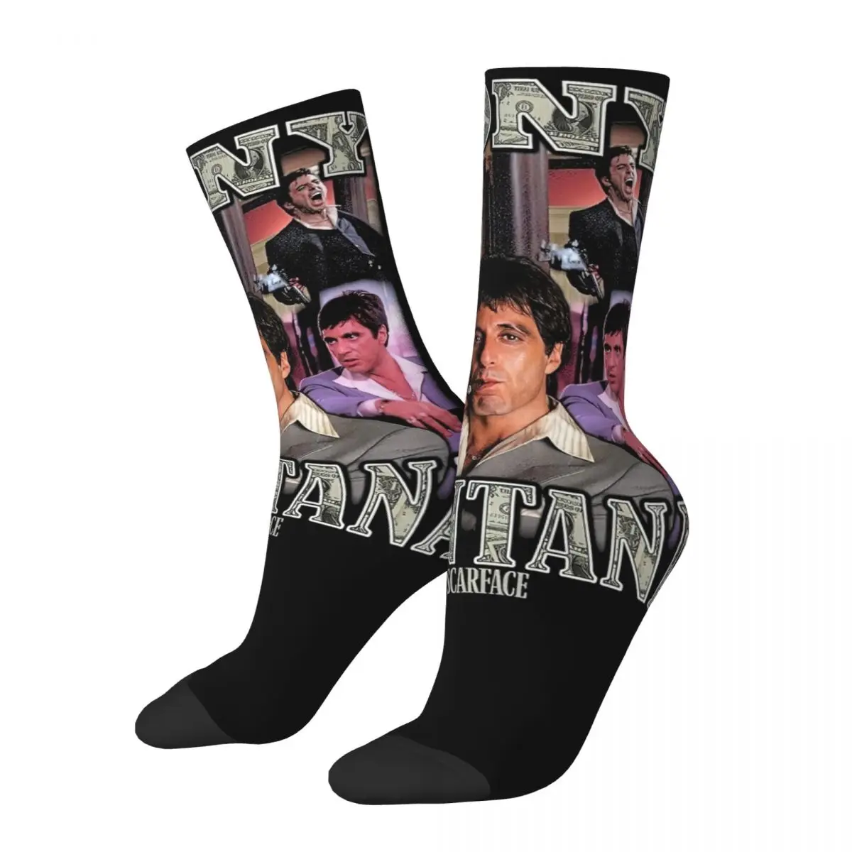 Scarface Montana Money Socks Men Women Polyester Funny Happy Movie Socks Spring Summer Autumn Winter Middle Tube Socks Gifts