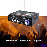 Digital HiFi Stereo Audio Mini Amplifier 298A 2CH LCD Display Digital Bluetooth-Compatible 5.0 12V/ 220V 300W+300W EU Plug