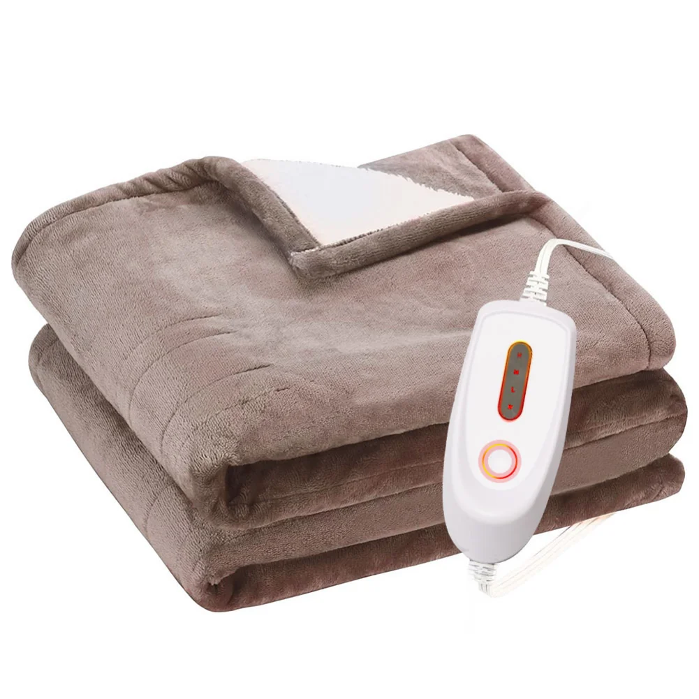 

US Plug Electric Heated Blankets Throw Winter Fast Heating Full Body Warming with Auto-Off Overheating Protection