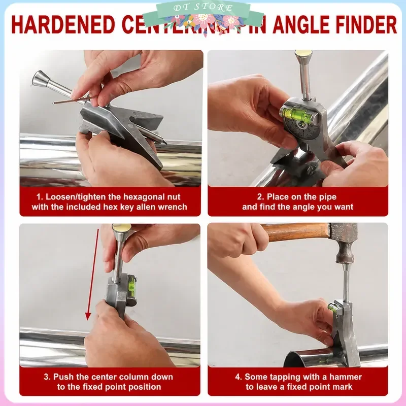 Safety Pipe Marker Centering Tool Pipe Center Finder with Centering Head for Accurate Marking Alignment Welding Layout