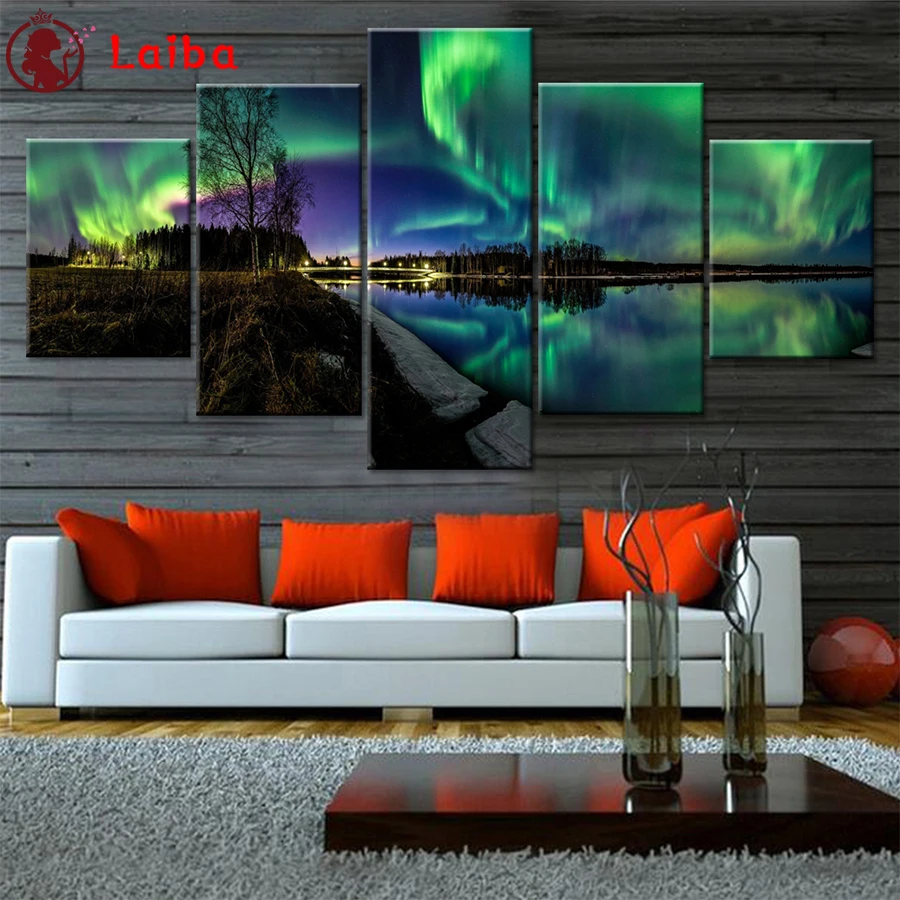 

Natural Landscape Diamond Painting, Full Square, Round Drill, Mosaic Cross Stitch, Embroidery Wall Art, 5Pcs