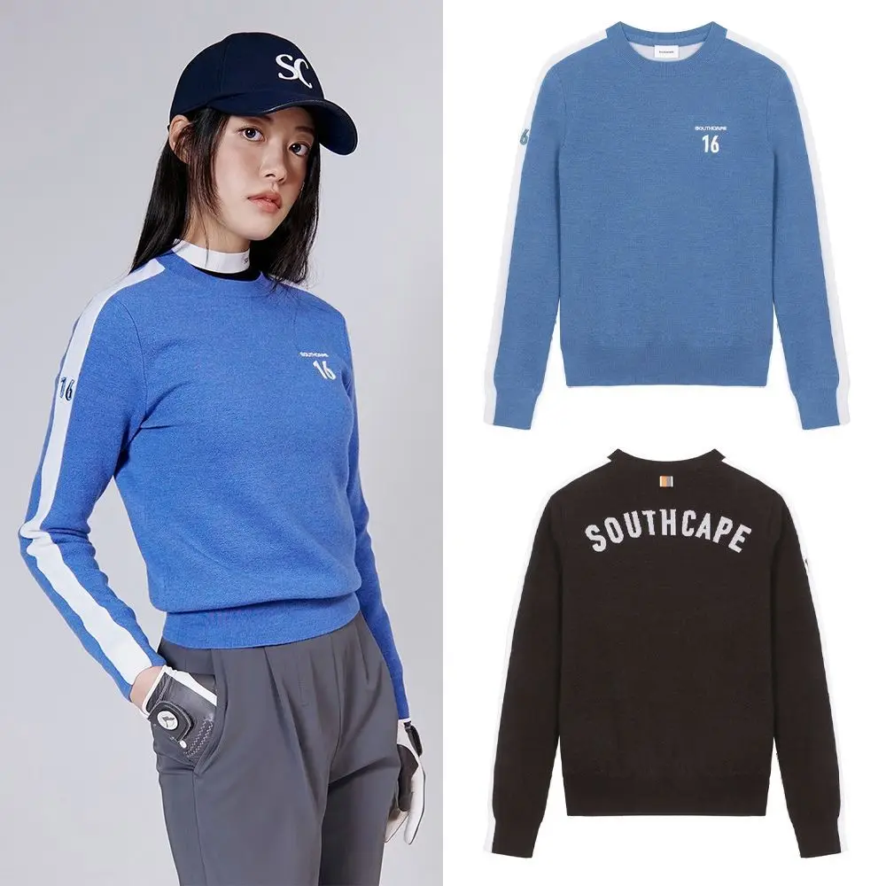 

Women's Long-Sleeve Athletic Sweater Fall/Winter Golf Wear Round Neck Knit Sweater Slim-Fit Versatile Pullover