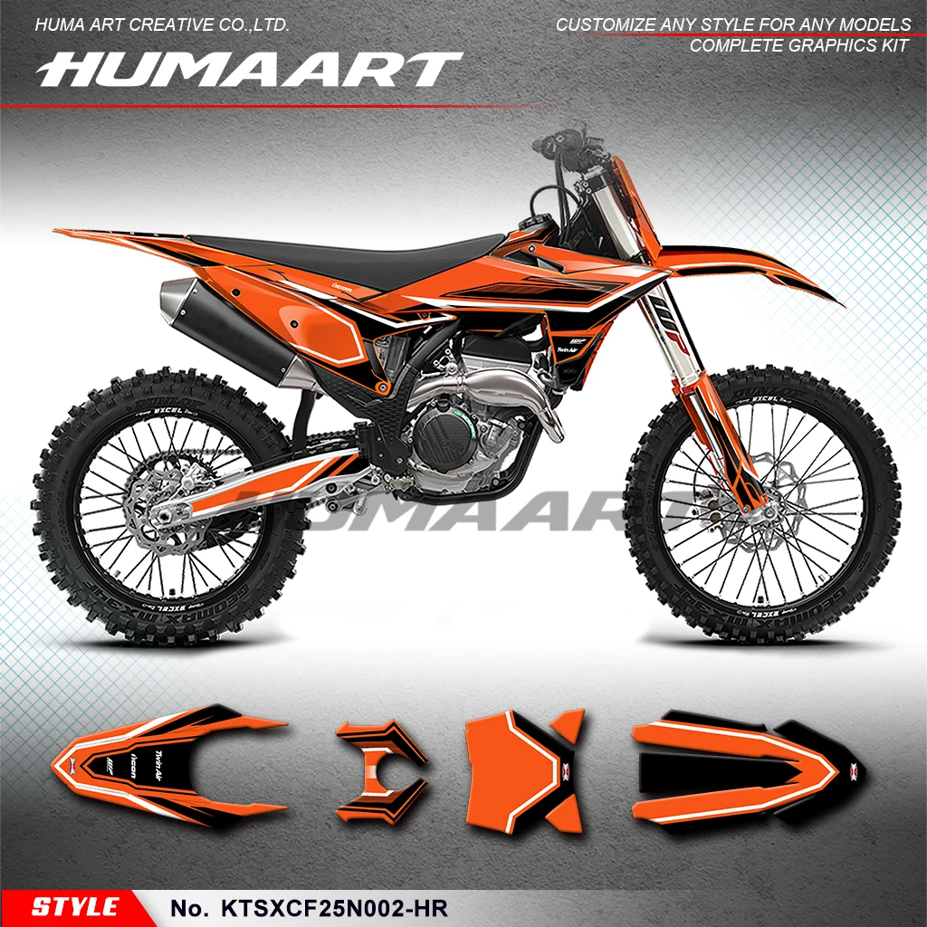 

Комплект графических наклеек HUMAART для мотоцикла KTM 125 250 300 SX SXF XC XCF 2025 2026 и SXF 250 FACTORY EDITION 24, KTSXCF25N002-HR