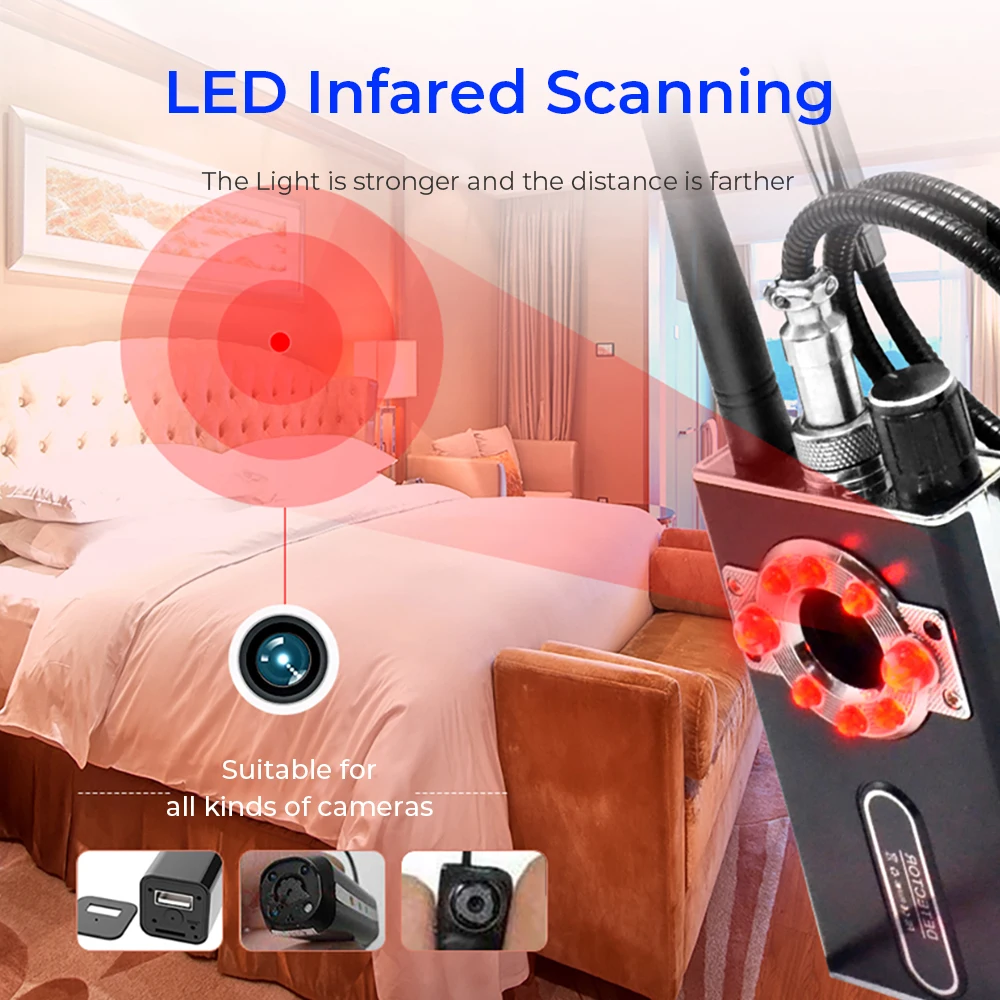 K88 Anti Candid Camera Detector LED Display Hunter's Signal GPS Bug Mini Camera Signal Lens Detect Finder Wireless Gadgets K18