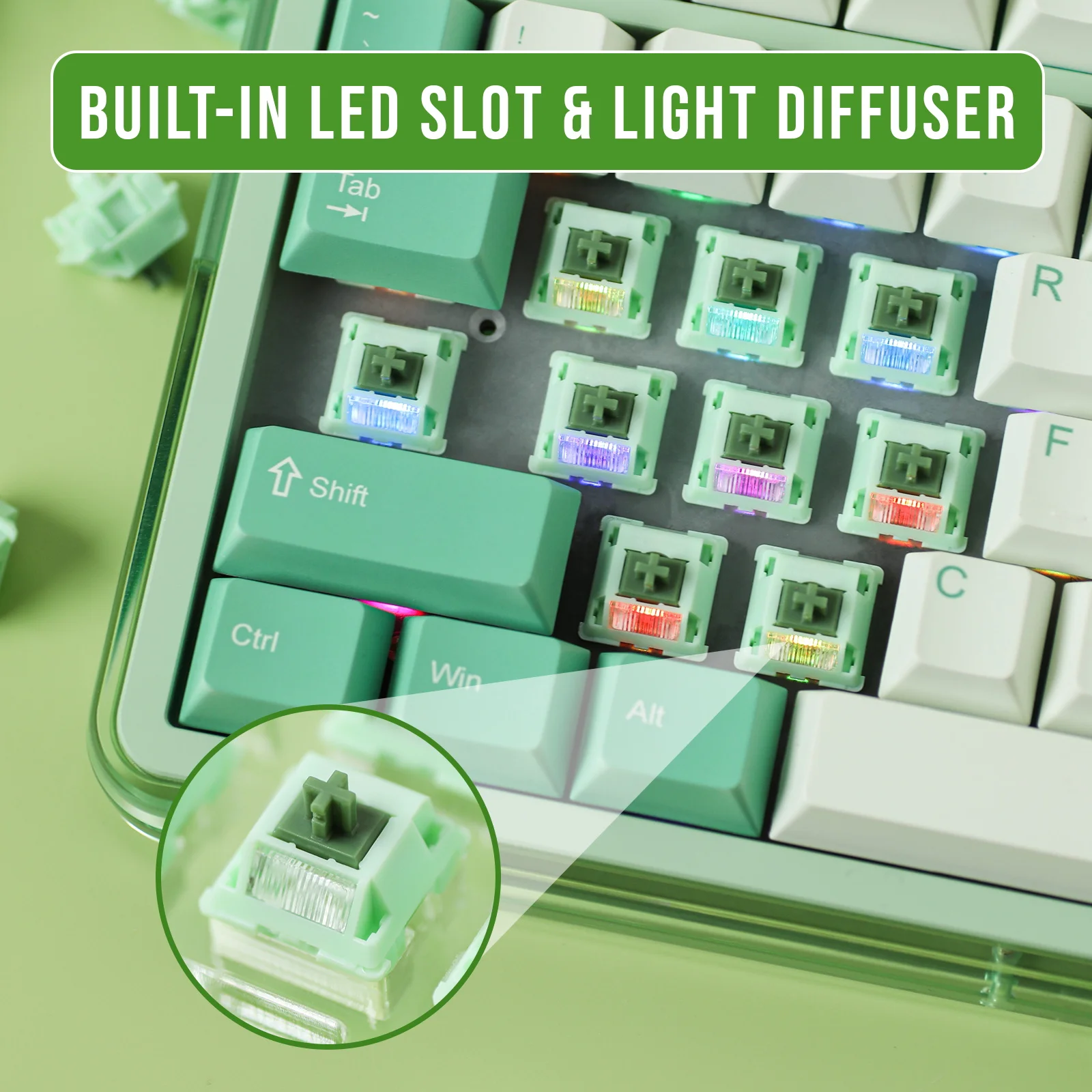 35 ชิ้น KiiBOOM Matcha Latte สวิทช์ V2 Linear 53g 5-pins สําหรับแป้นพิมพ์เครื่องกลโรงงาน Lubed LY Stem