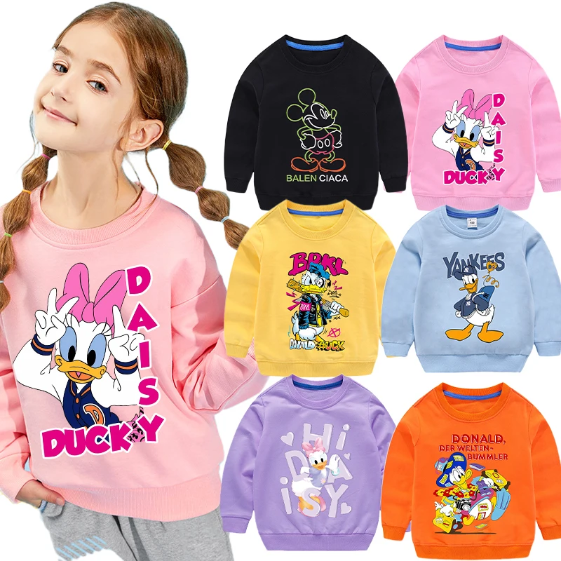 ميكي ماوس جميع القطن البلوز الأطفال لطيف جولة الرقبة هوديي الفتيان الفتيات البلوز أنيمي الكرتون قمم ربيع الخريف الملابس #1