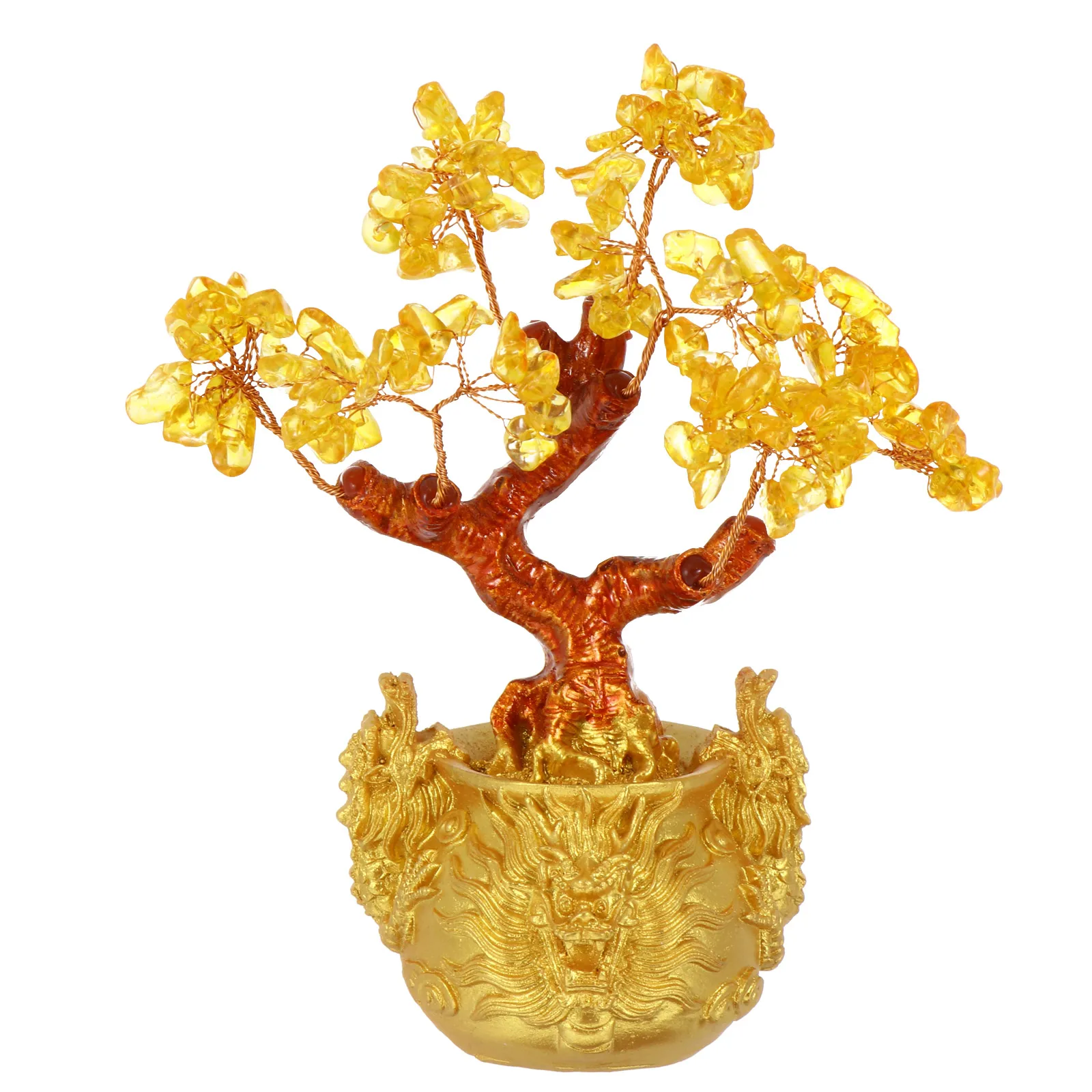 

Citrine Crystal Fortune Desktop Ornament Money Office Decor GiftsPlant Tree Crystal Tree Ornament Decoration