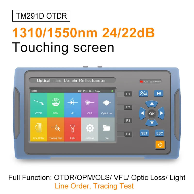 

TM291D 1310/1550nm OTDR Optical Time Domain Reflectometer Fiber Breakpoint Tester with Line Sequence and Line Hunting Function