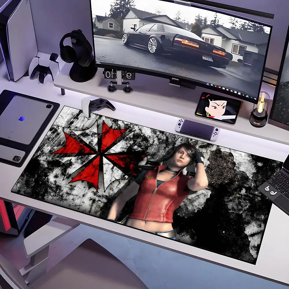 ホットムービーズ レジデント・イビルズ マウスパッド 大型 滑り止めゴム製 ゲーミングマウスパッド 耐久性のあるデスクパッド 厚い縁取り オフィスに最適