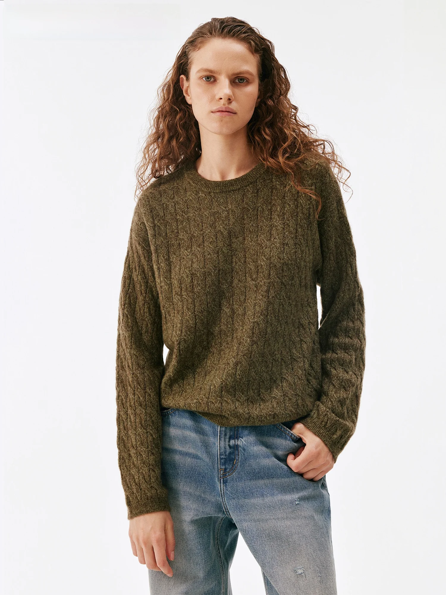 Soft Skin-Friendly Smooth Wool Knitted Sweater Loose round Neck Overhead Women's Base Shirt Inner Wear Casual Minimalist Style