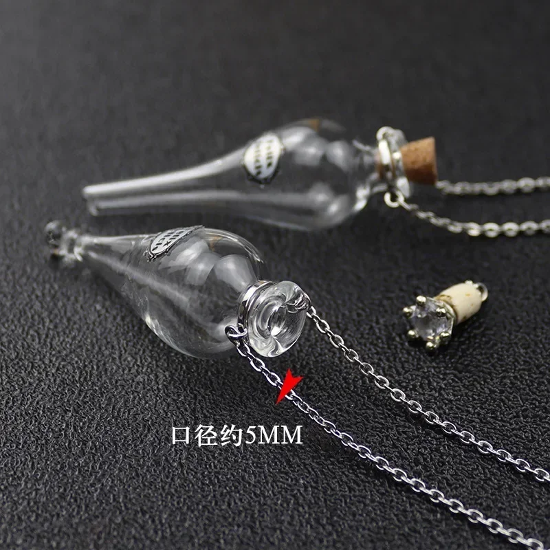 Fashion Magic Glass Perfume Bottle Pendants DIY Wishing Drifting Potion Lucky Aromatherapy Essential Oil Bottle Necklace Jewelry