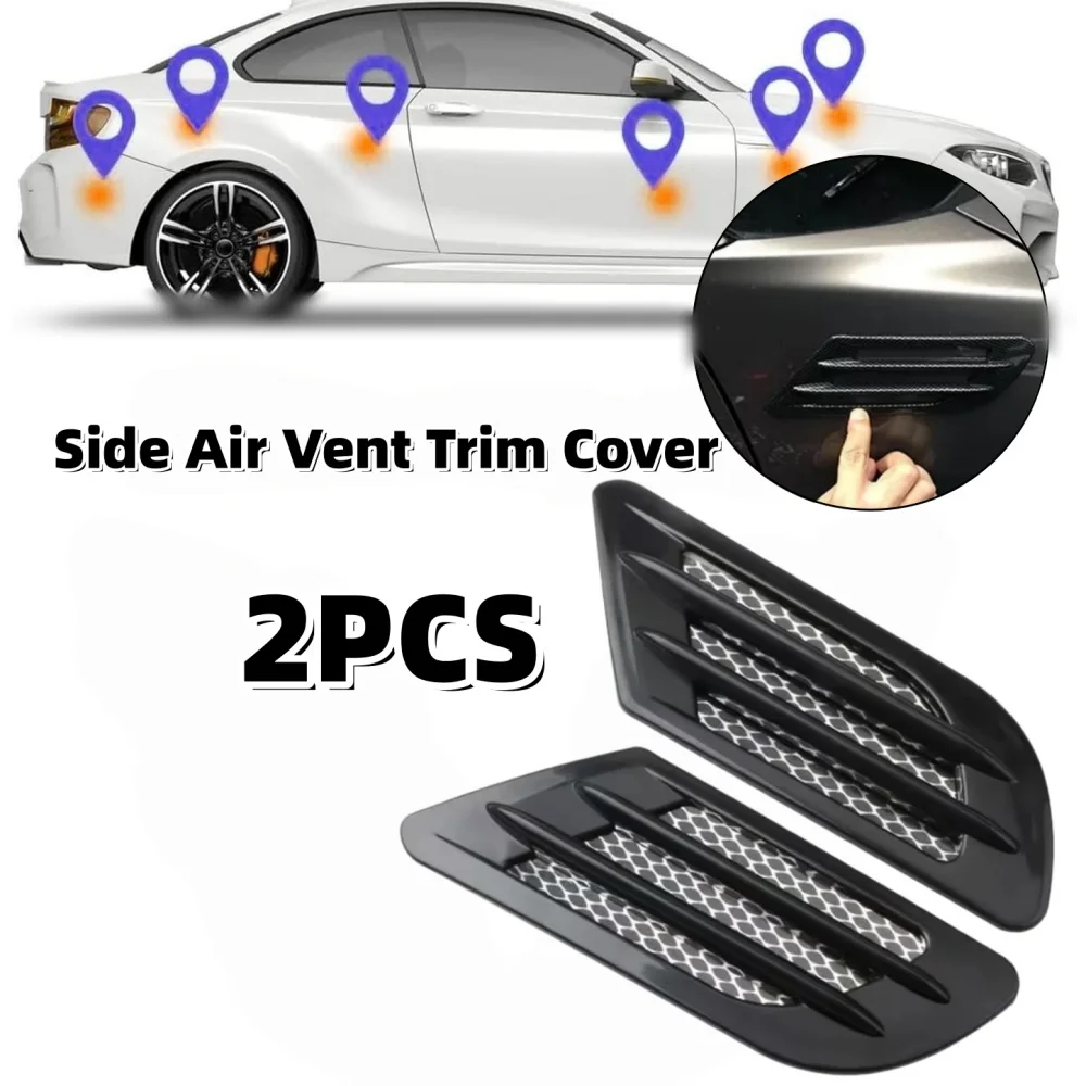 Car Side Air Vent Trim Cover Universal Mesh Vent Air Flow Fender Intake Grille Vent Net Cover Exterior Decoration Accessories