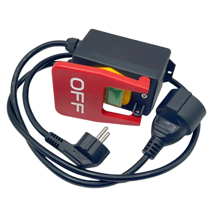 ABKQ-مفتاح تشغيل/إيقاف أحادي الطور مع مقبس، مفتاح أمان لإيقاف الطوارئ بجهد صفر، قابس الاتحاد الأوروبي