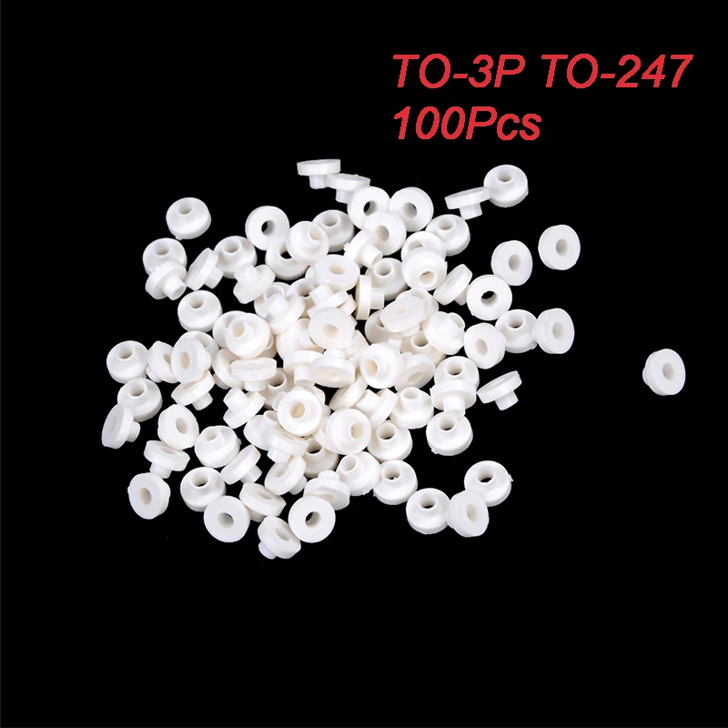 100pcs TO-3P TO-247 White Silicone particle Transistor Plastic Washer Insulation