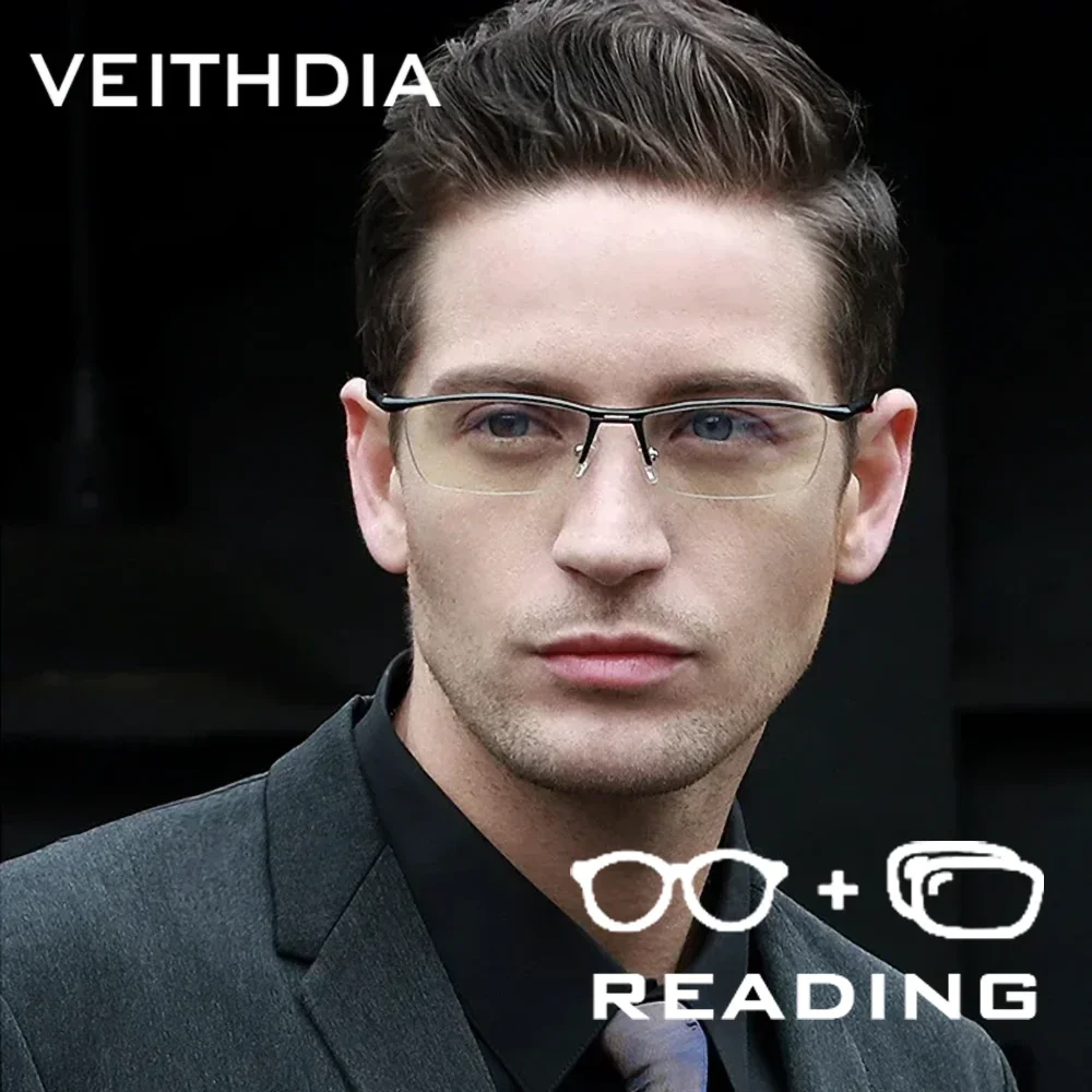

VEITHDIA Brand Anti Blue Ray Reading Glasses Aluminum Magnesium Alloy Frame Polycarbonate Lens +1.00 +1.50 +2.00 +2.50 R87610