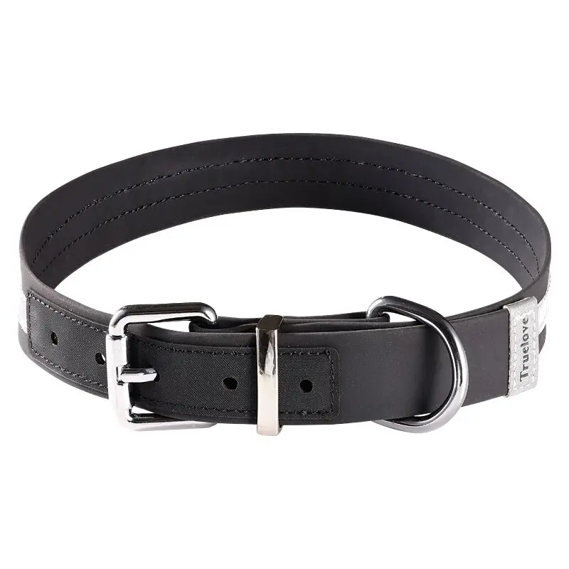 Truelove Haustierhalsband, wasserdicht, geruchshemmend, langlebig, verstellbar, PVC, Polyester, weiches, reflektierendes Tuch, gestreift, Basic-Hundehalsband TLC5521