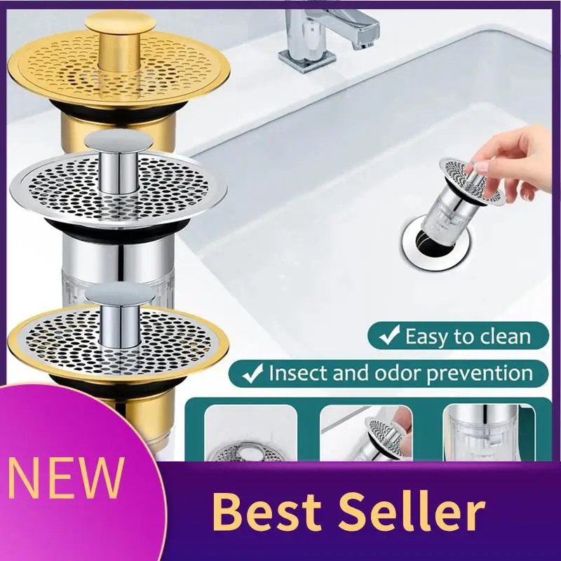

Sink Drain Stopper Floor Drain Filter Drain Hair Anti-Blocking Strainer Parts Bathroom Wash Sink Basin -Up Core A