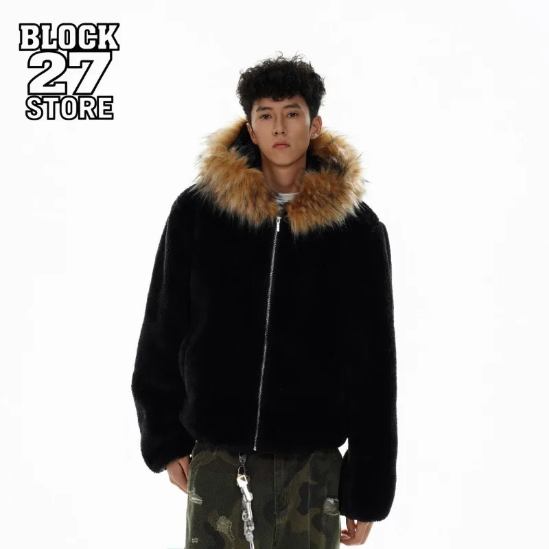 

New Autumn Winter Coats Thickened Warm Versatile Trendy Jackets Fur Casual Outerwear Harajuku Y2K Subculture Fashion Gothic Men