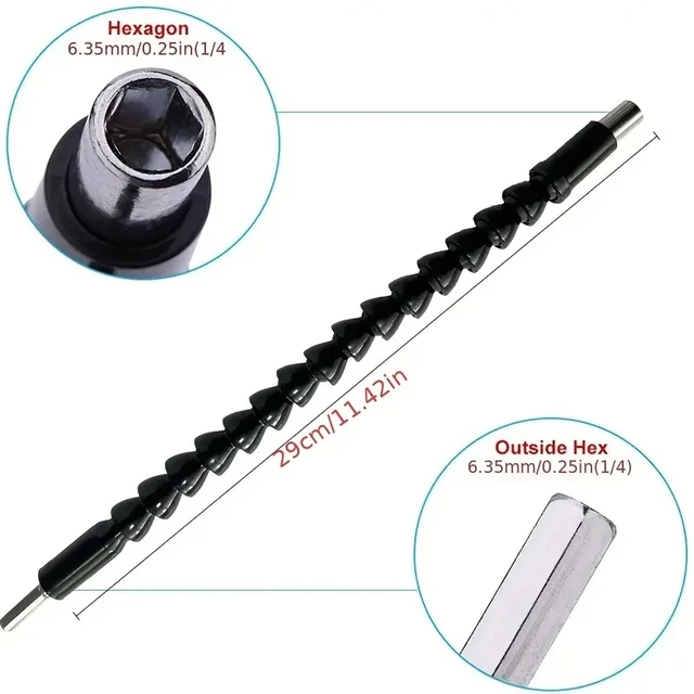 1pc 295mm 360 Degree Screwdriver Bend Universal Adapter Extension Rod Drill Bit Flexible Shaft Electric Hand Drill Power Tool 3