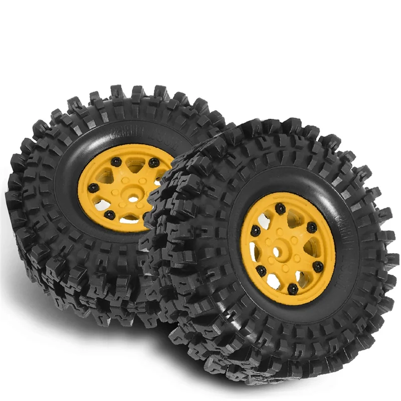 A45F-4PCS البلاستيك محور عجلات 1.9 بوصة المطاط الصخور الإطارات عجلة الإطارات ل 1:10 RC الزاحف سيارة محوري SCX10 TRX4 #4