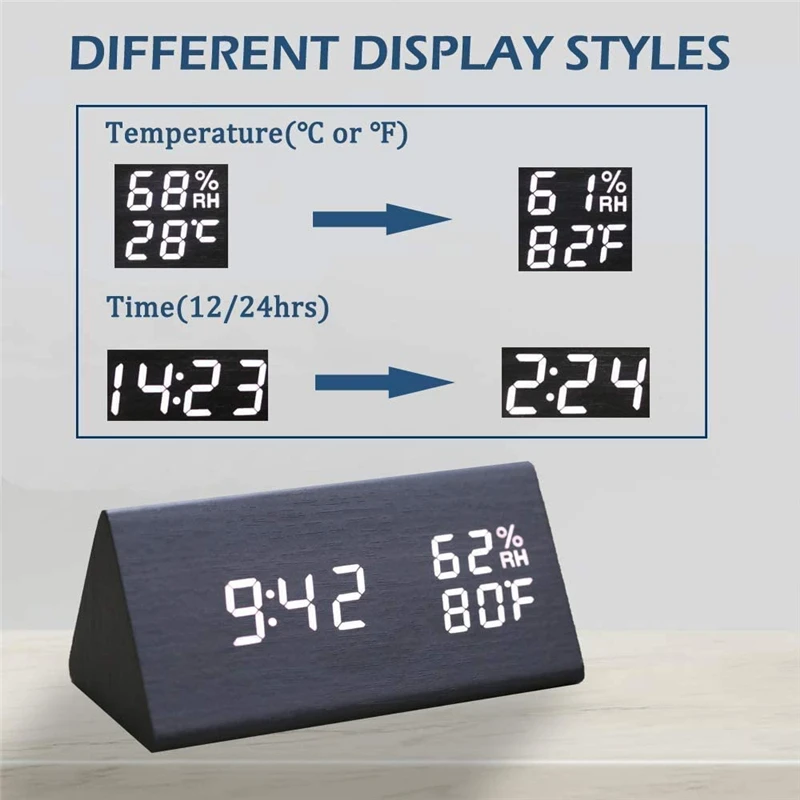 Wooden Digital Alarm Clock 5