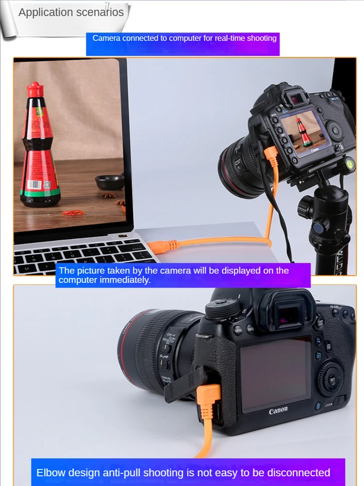 USB2.0 to Mini /USB3.0 to Micro B  Camera Angled cable 3m/ 5m/ 8m/ 10m For Canon 5d4 1DX2 5DS 5DSR Nikon D5 D800 D810A/E D850