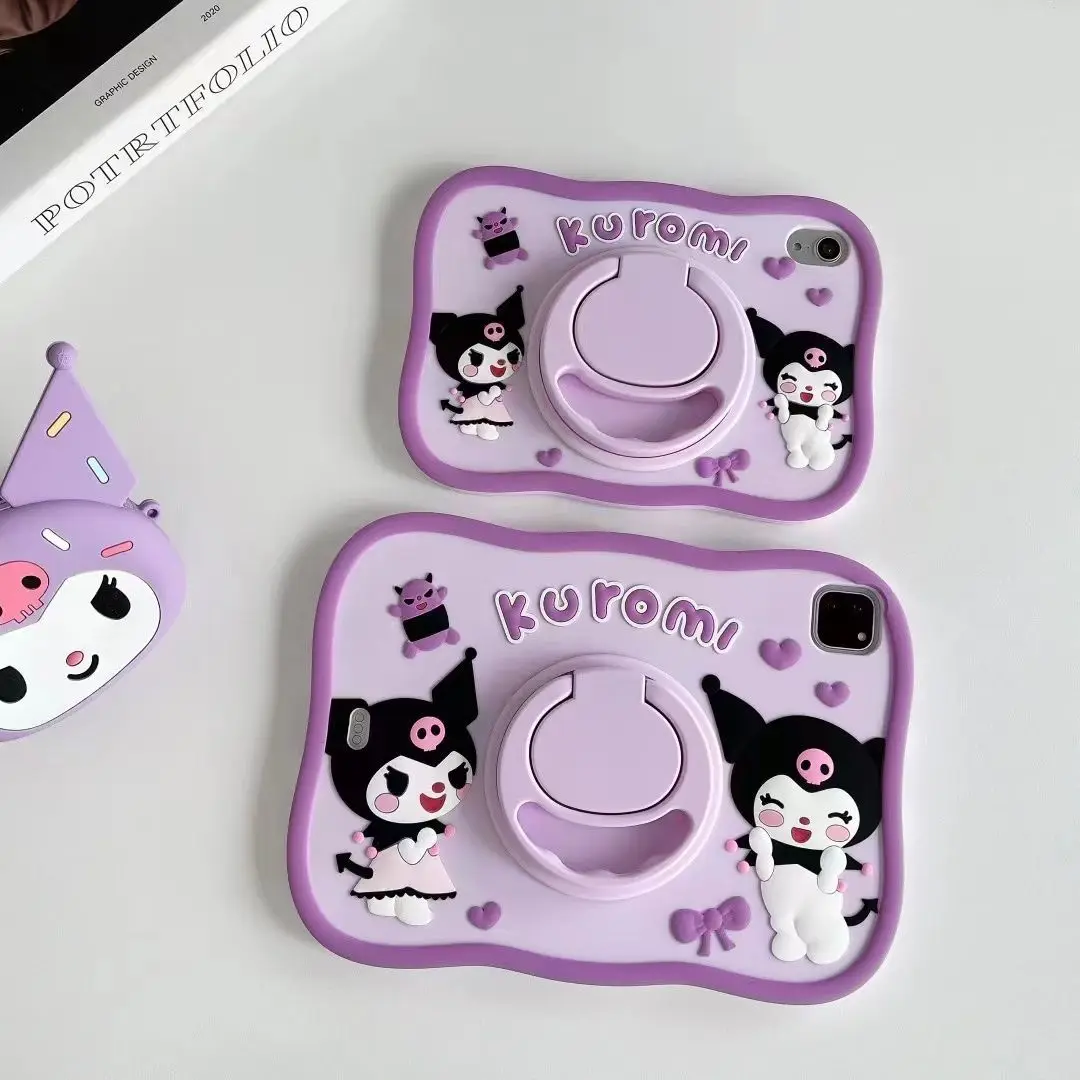 Sanrio Kuromi Pochacco casing untuk iPad 10th 8th Gen 9 PENUTUP UNTUK iPad 11 12.9 Air 4 5 Mini 6 5 360 derajat rotasi berdiri