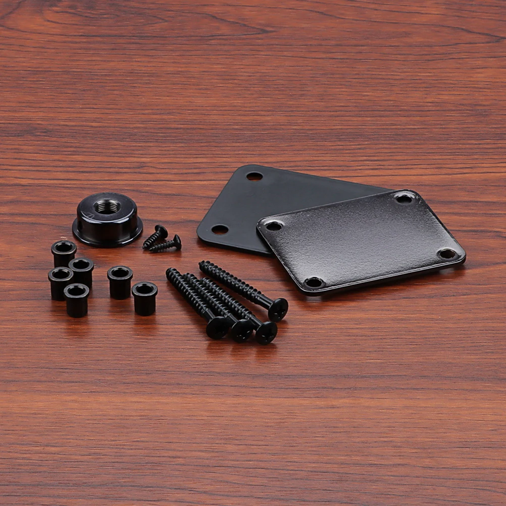 

1 set 1 Set 4-Hole Metal Guitar Neck Plate With Screws Replacement Parts For Electric Bass Guitar Repair Accessories