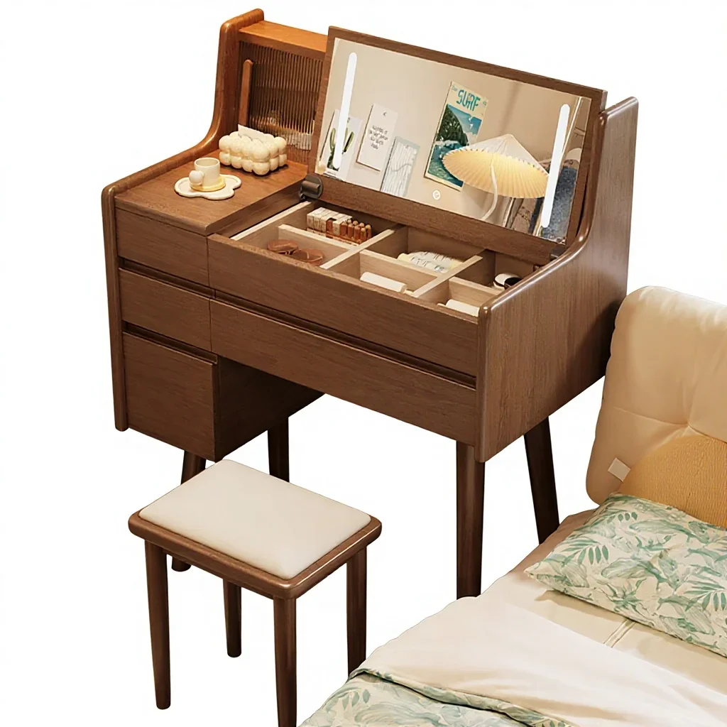 Solid wood folding dresser locker integrated modern simple bedroom clamshell dresser