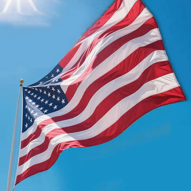

3x5 Ft American Flag USA Oxford Nylon Embroidered Stars Stitched Stripes with Brass Grommets National US Banners