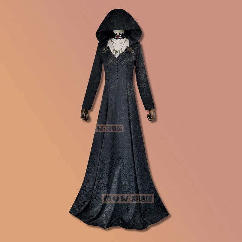 Halloween Villages Cos Clothing Dark Moth Full Set Women's Clothing Black Dress Costume Anime Girls Dress Fancy Halloween Cos