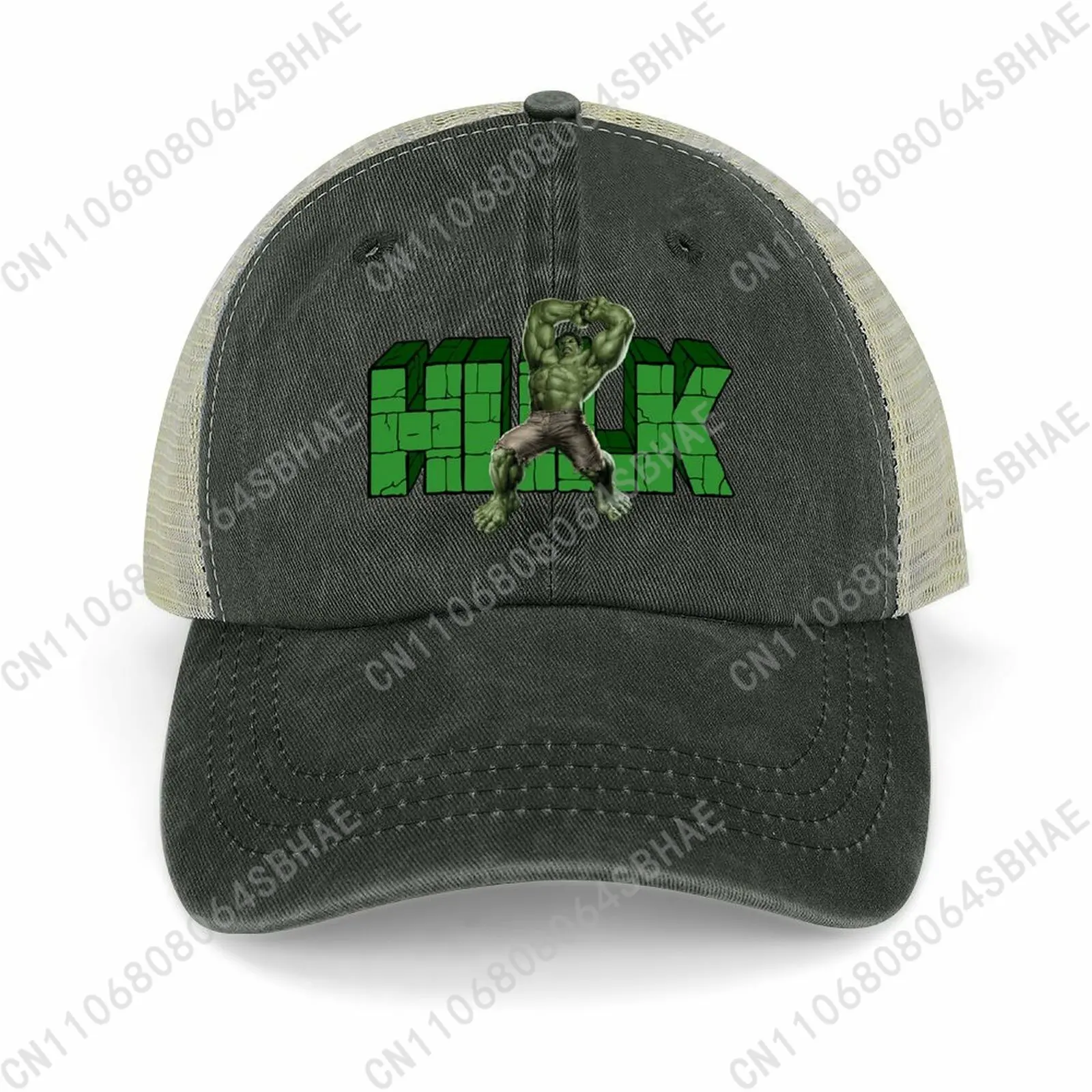 Marvel The Incredible Hulk Mesh Cowboy Hat Hollow Ventilated Summer Cap Men Women Sun Hat Adjustable Strap Custom Cosplay