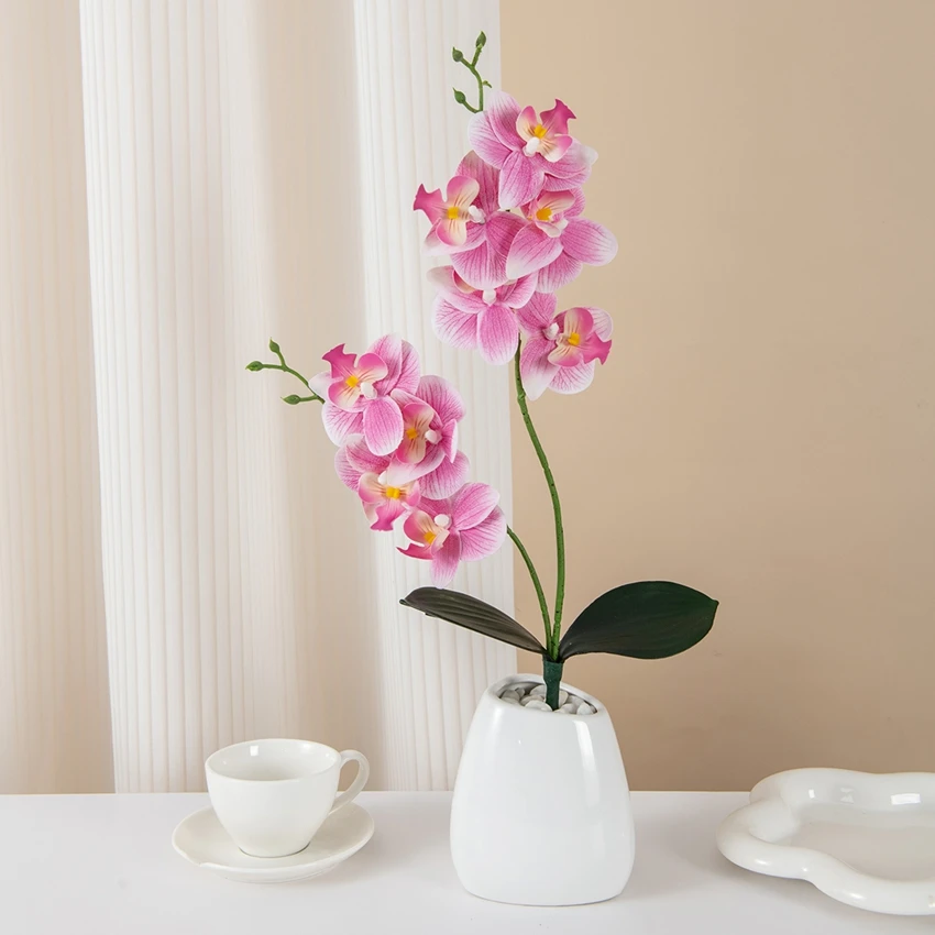 Artificial Flower 2 Forked Butterfly Orchids Home Room Delicate Table Decor Wedding Outdoor Garden Bridal Bouquets Artistic Gift