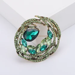 Rhinestone Bird's Nest Brooch for Women Unisex Crystal Glass Flower Pins Banquet Party Backpack Gifts Jewelry Accessories