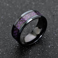 2024 Stainless Steel Dragon Ring for Men Inlay Purple Red Green Black Carbon Fiber Ring Wedding Band Jewelry Size 6-13