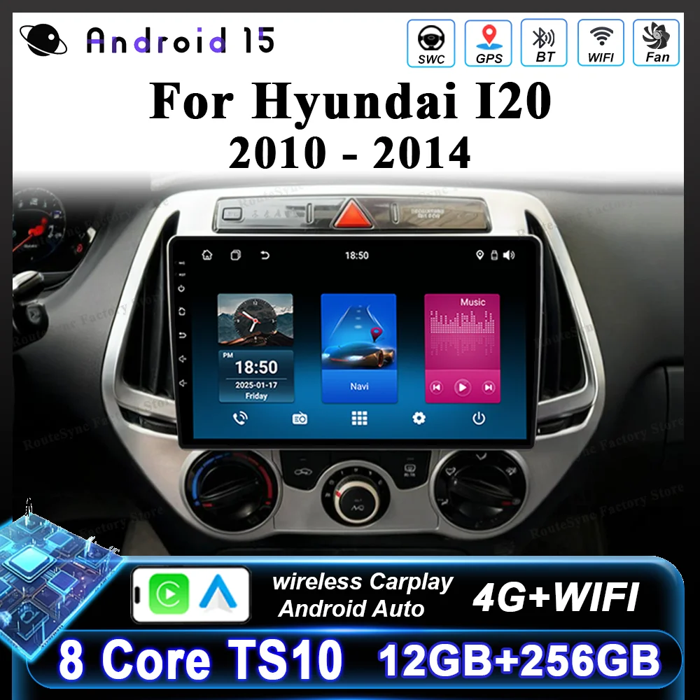 

Android 15 Radio Stereo For Hyundai I20 2010 2012 2013 2014 Car DVD Multimidia Player GPS Navigation Carplay Android Auto WIFI