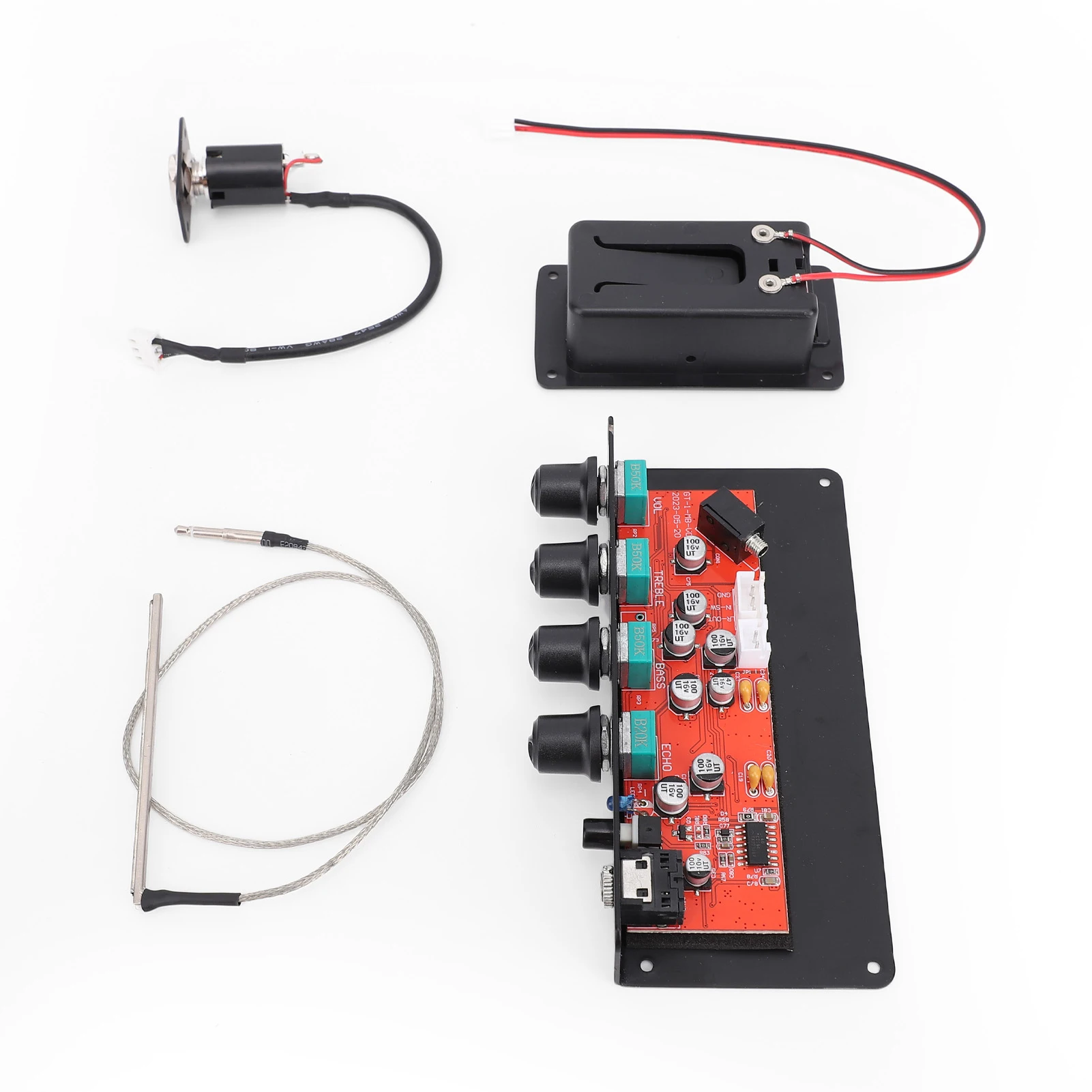 VOICE GUARD Silent Guitar Piezo Pickup Headphone Monitoring Mode Multi-Dimensional EQ Control Delay Effect for Acoustic Guitars