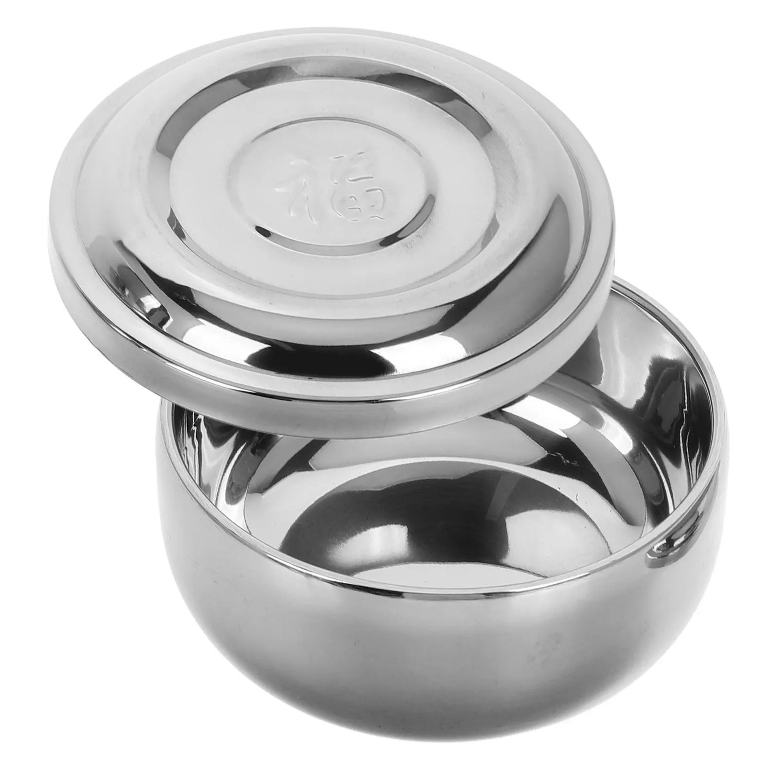 Stainless Steel Korean Soup Bowl with Lid Microwave Safe Heat Resistant for Rice Ramen Noodles Small Dishes Korean Dinnerware