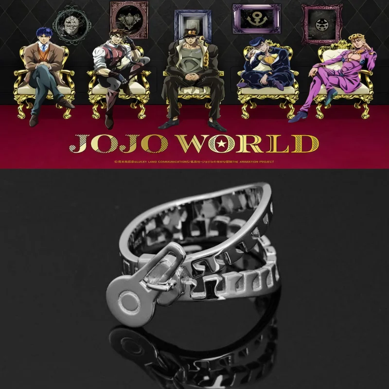 

JoJo's Bizarre Adventure Bruno Buccellati 2D Ring (size 7) Jewelry Original Design Zipper Style Cartoon Anime Peripheral Gift