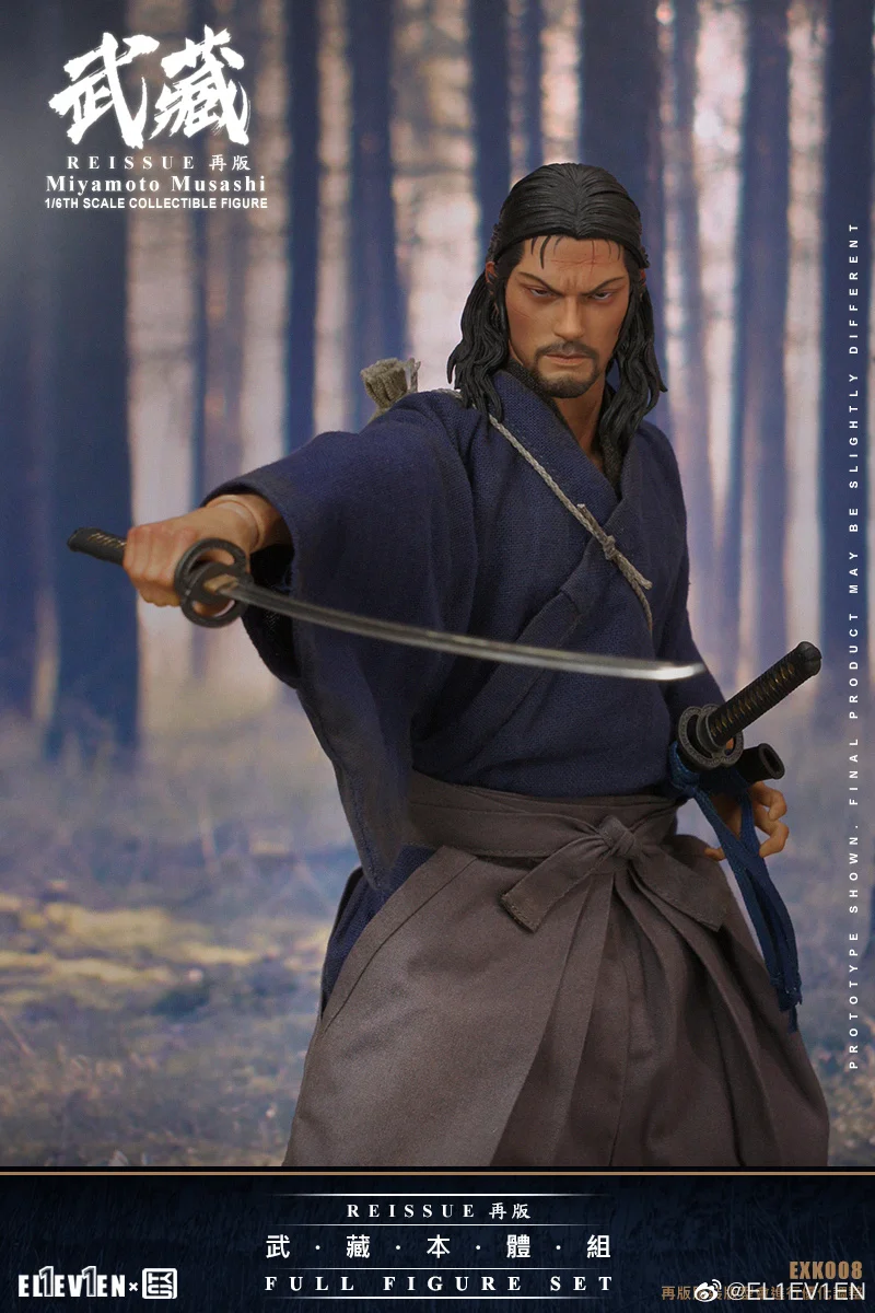 eleven X kai studio EXK008 1/6 Japanese Samurai Miyamoto Musashi Full Set Model 12Inch Action Figure Accessory Pack Deluxe Set