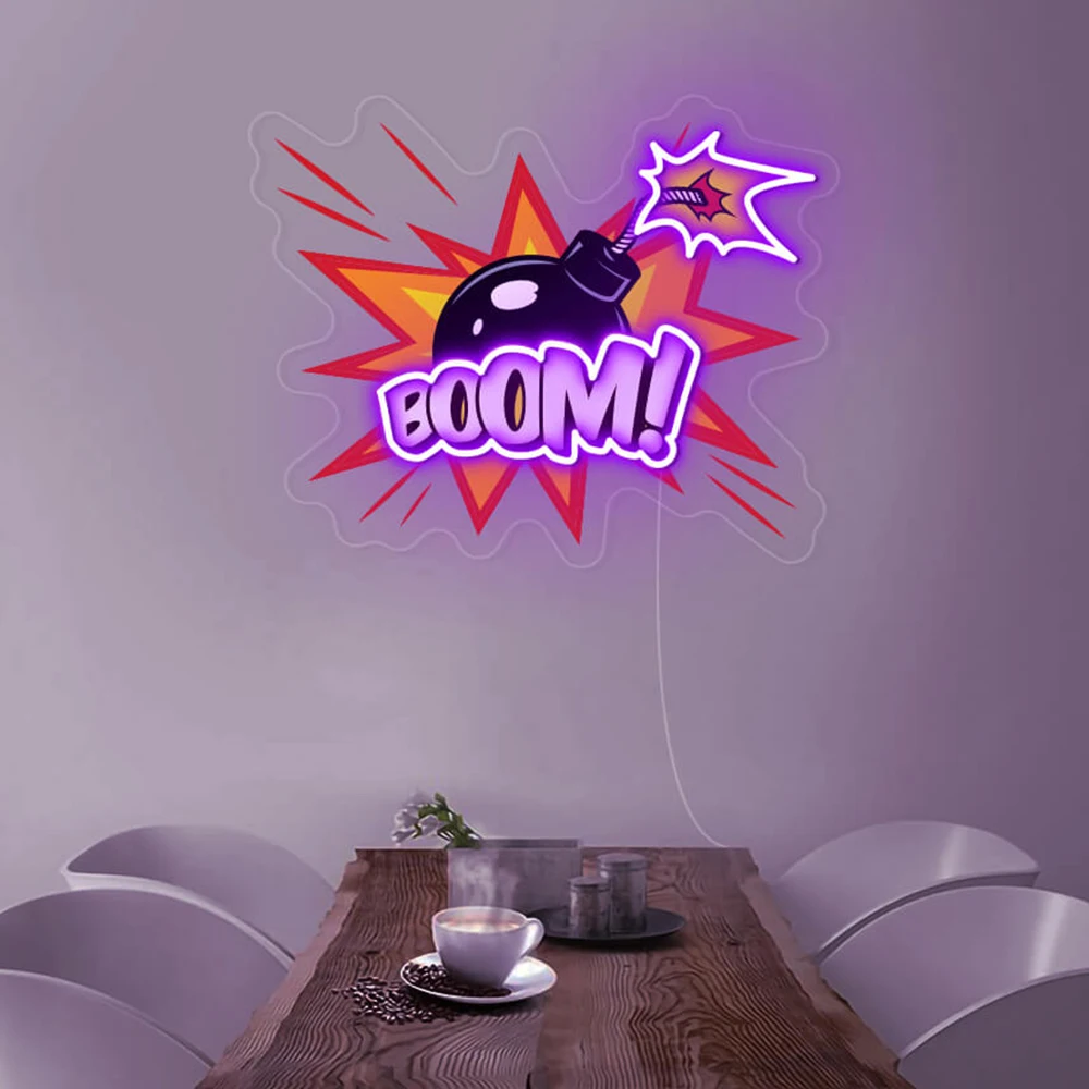 

Neon Boom Light Sign Artwork Acrylic for Living Room Bedroom Wall Decor Night Light Custom Home Bar Pub Decoration Neon Signs