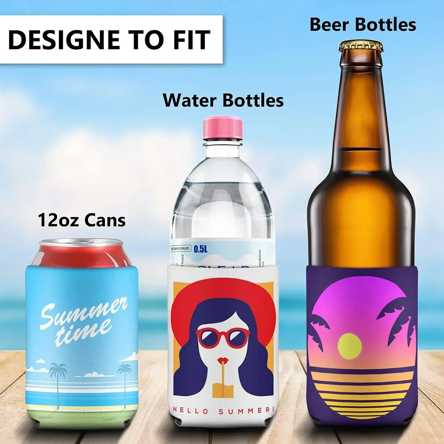 6pcs/12pcs Personalized Sublimation Neoprene Beer Can Cooler Sleeves, Perfect for Weddings and Bachelorette Parties