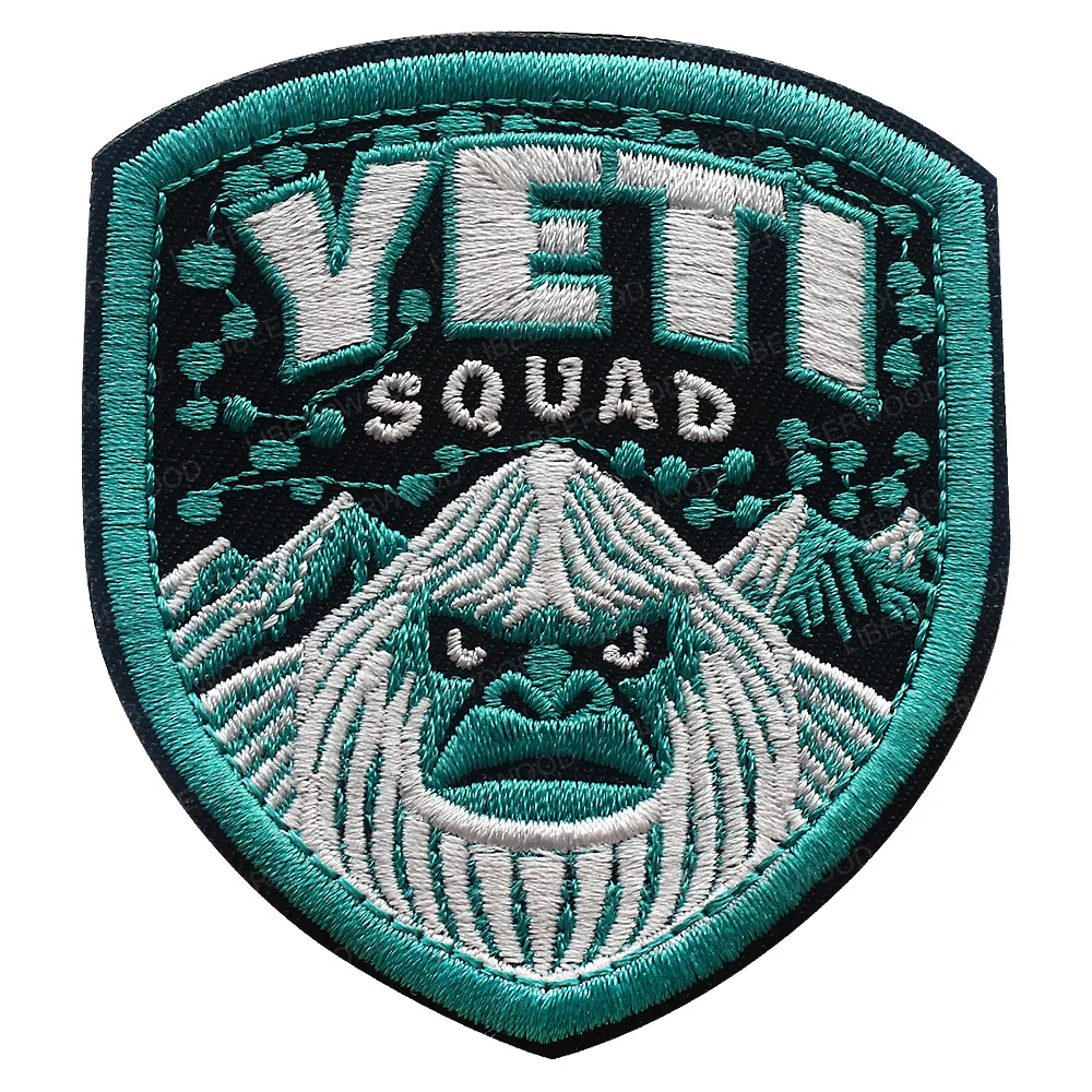 جبل المتأنق كبير القدم التطريز بولي كلوريد الفينيل التصحيح إخفاء وسعى خدمة الغابات شارة Sasquatch مع هوك شعار التكتيكية لحقيبة الظهر